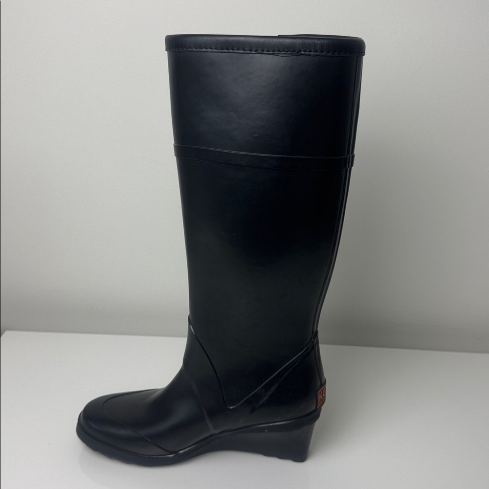 KORS Michael Kors Black Ruby Wedge Knee-High Rain Boots – Women’s US 7 - Picture 8 of 9